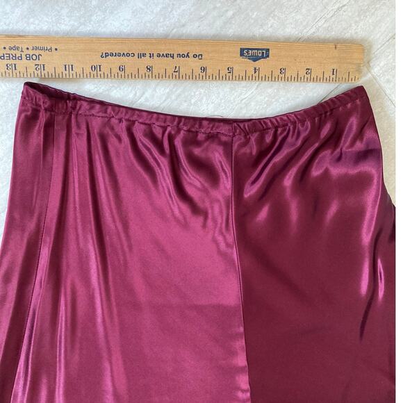 Vintage Bonnie Strauss Crop Top Maxi Skirt Set Medium Velvet Satin Strapless Red - Picture 15 of 16